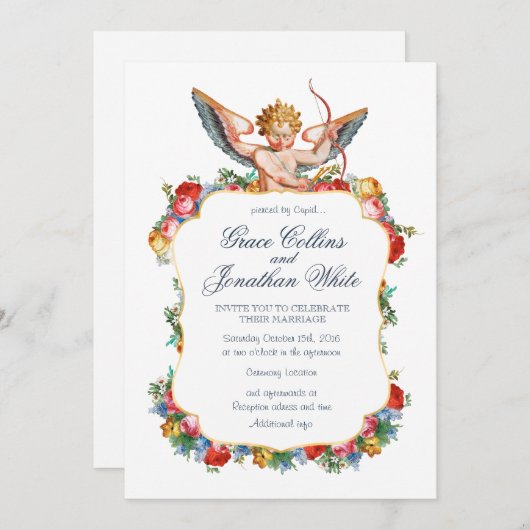 キューピッド·エンジェルのカスタム·ウェディング·招待状 招待状 (正面/裏面)