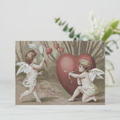 キューピッド ネット ハート ボウ アロー ウェディング 招待状 (スタンド正面)