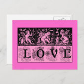 キューピッド・ラブの3つのヴィンテージデザイン ポストカード (正面/裏面)