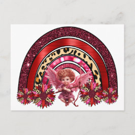 キューピッド レインボー バレンタインデー ラブ ボウ アロー ラブ ポストカード