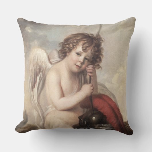キューピッド(油としてマスターのOswald Fawcettのポートレート クッション (正面)