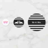 キューピッド、白と黒のスワストライプのン結婚。 コンフェッティ (正面)