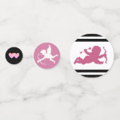 キューピッド、白と黒のスワストライプのン結婚。 コンフェッティ (裏面)