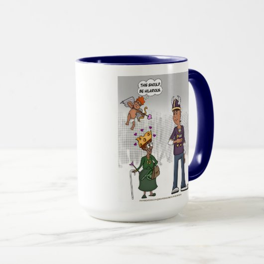 キューピッ笑わされるドコーヒーマグ（15オンス） マグカップ (正面右)