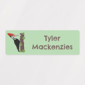 キューピレおもしろいットの木ペッカーの漫画パーソナライズされた ラベル (デザイン1)