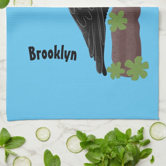 キューピレおもしろいットの木ペッカー漫画イラストレーション キッチンタオル (折り畳み)