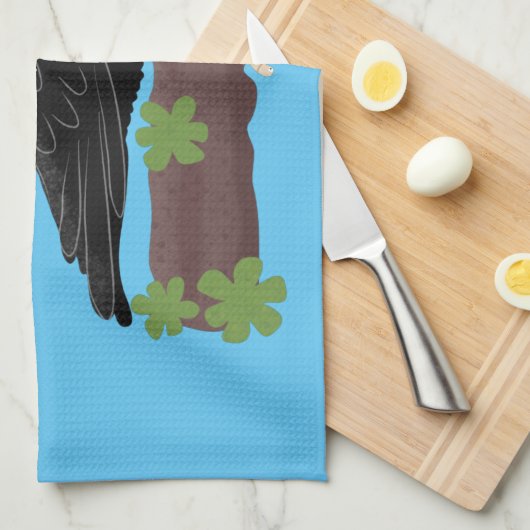 キューピレおもしろいットの木ペッカー漫画イラストレーション キッチンタオル (四つ折り)