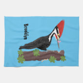 キューピレおもしろいットの木ペッカー漫画イラストレーション キッチンタオル (横)