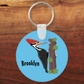 キューピレおもしろいットの木ペッカー漫画イラストレーション キーホルダー (正面)