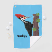 キューピレおもしろいットの木ペッカー漫画イラストレーション ゴルフタオル (インサイチュ)