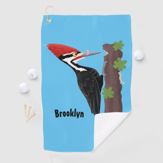 キューピレおもしろいットの木ペッカー漫画イラストレーション ゴルフタオル (インサイチュ)