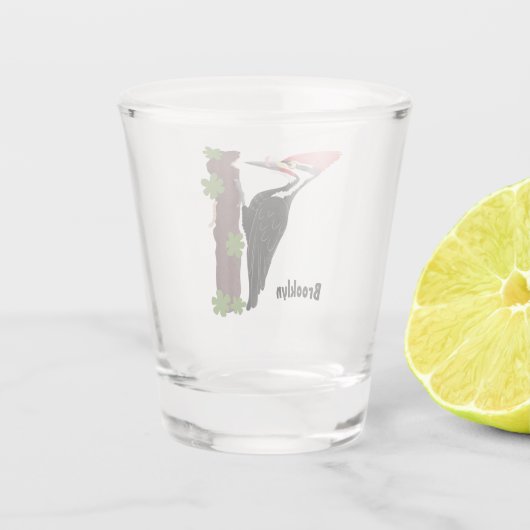 キューピレおもしろいットの木ペッカー漫画イラストレーション ショットグラス (裏面)