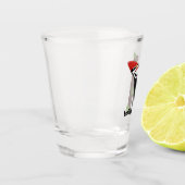 キューピレおもしろいットの木ペッカー漫画イラストレーション ショットグラス (左)