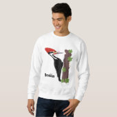 キューピレおもしろいットの木ペッカー漫画イラストレーション スウェットシャツ (正面フル)