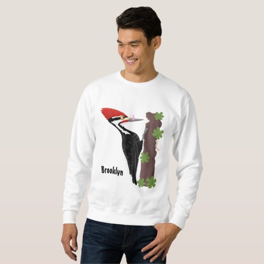 キューピレおもしろいットの木ペッカー漫画イラストレーション スウェットシャツ (正面フル)