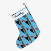 キューピレおもしろいットの木ペッカー漫画イラストレーション スモールクリスマスストッキング (裏面 (吊り時))