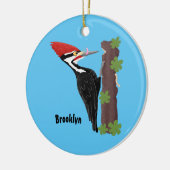 キューピレおもしろいットの木ペッカー漫画イラストレーション セラミックオーナメント (左)