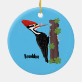 キューピレおもしろいットの木ペッカー漫画イラストレーション セラミックオーナメント (裏面)