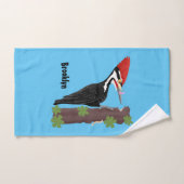 キューピレおもしろいットの木ペッカー漫画イラストレーション バスタオルセット (ハンドタオル)