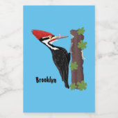 キューピレおもしろいットの木ペッカー漫画イラストレーション フードラベル (シングルラベル)