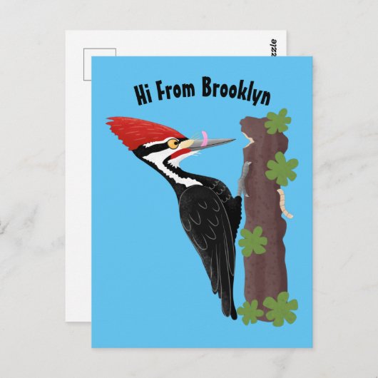 キューピレおもしろいットの木ペッカー漫画イラストレーション ポストカード (正面/裏面)