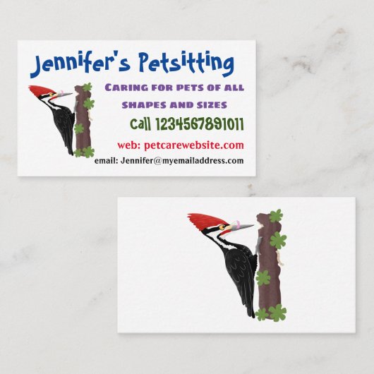 キューピレおもしろいットの木ペッカー漫画イラストレーション 名刺 (正面/裏面)