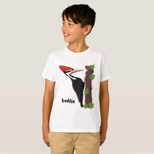 キューピレおもしろいットの木ペッカー漫画イラストレーション Tシャツ (正面フル)