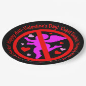 キューピ最低ッドのアンチ・バレンタインデー ペーパープレート (アングル)