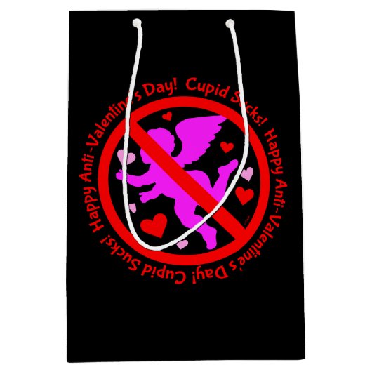 キューピ最低ッドのアンチ・バレンタインデー ミディアムペーパーバッグ (正面)