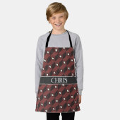 キューブの茶色の黒のパタミニマルーン エプロン (着用した状態)