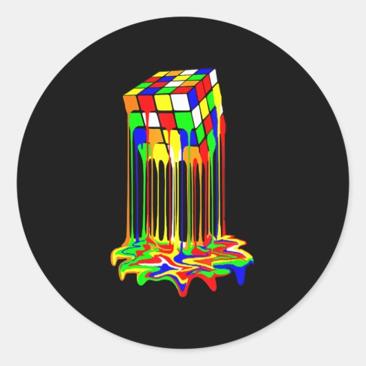 キューブカラフル素晴らし図 ラウンドシール (正面)
