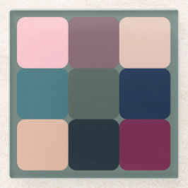 キューブカラフル ガラスコースター