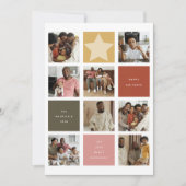 キューブコンテンポラリーフォトグリッドのクリスマス シーズンカード (正面)