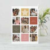 キューブコンテンポラリーフォトグリッドのクリスマス シーズンカード (スタンド正面)