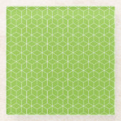 キューブパターンで現代の目の錯覚を探求しよう ガラスコースター (正面)