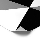 キューブパターン白黒とグレー ポスター (角)