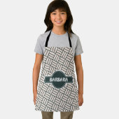 キューブベージュブラックミニマルパターン エプロン (インサイチュ)