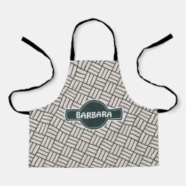 キューブベージュブラックミニマルパターン エプロン