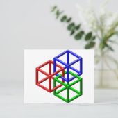 キューブ不可能なジオメトリの光学的イリュージョン ポストカード (スタンド正面)