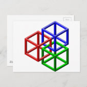 キューブ不可能なジオメトリの光学的イリュージョン ポストカード (正面/裏面)
