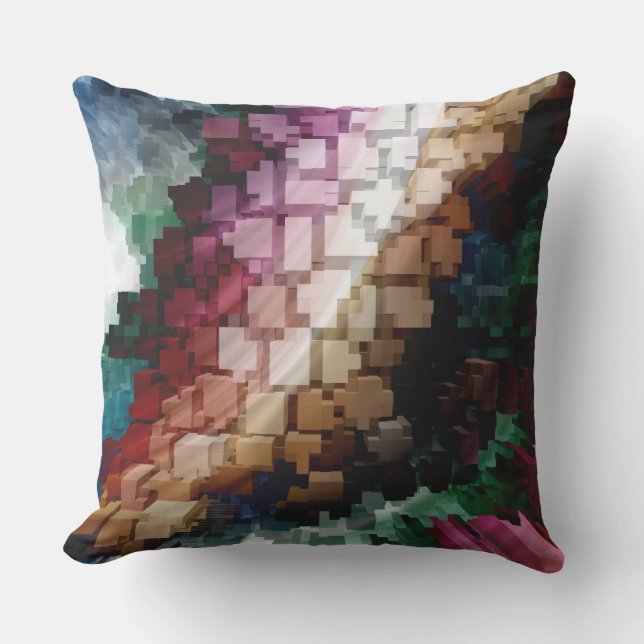 キューブ中心のダークウィンド アウトドアクッション (正面)