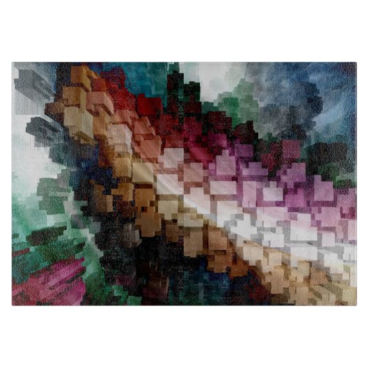 キューブ中心のダークウィンド カッティングボード (正面)