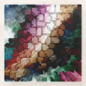 キューブ中心のダークウィンド ガラスコースター (正面)