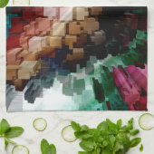 キューブ中心のダークウィンド キッチンタオル (折り畳み)