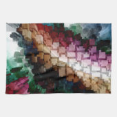 キューブ中心のダークウィンド キッチンタオル (横)