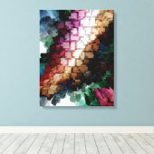 キューブ中心のダークウィンド キャンバスプリント (インサイチュ (ウッドフロア))