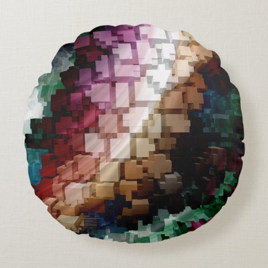 キューブ中心のダークウィンド ラウンドクッション (正面)