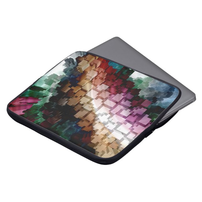 キューブ中心のダークウィンド ラップトップスリーブ (正面上部)