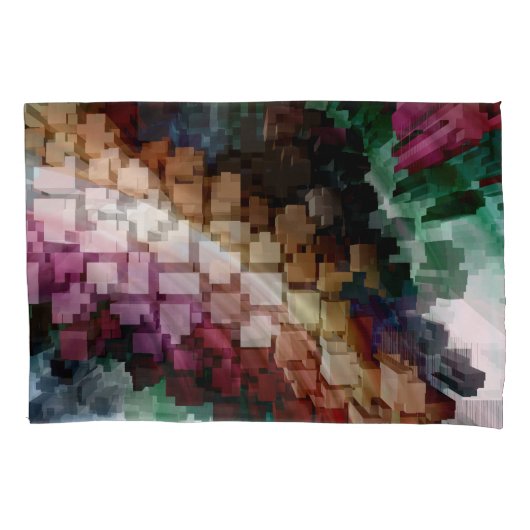 キューブ中心のダークウィンド 枕カバー (正面)