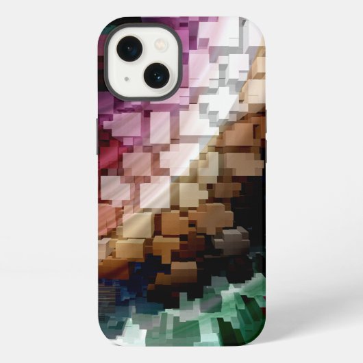 キューブ中心のダークウィンド iPhoneケース (裏面)